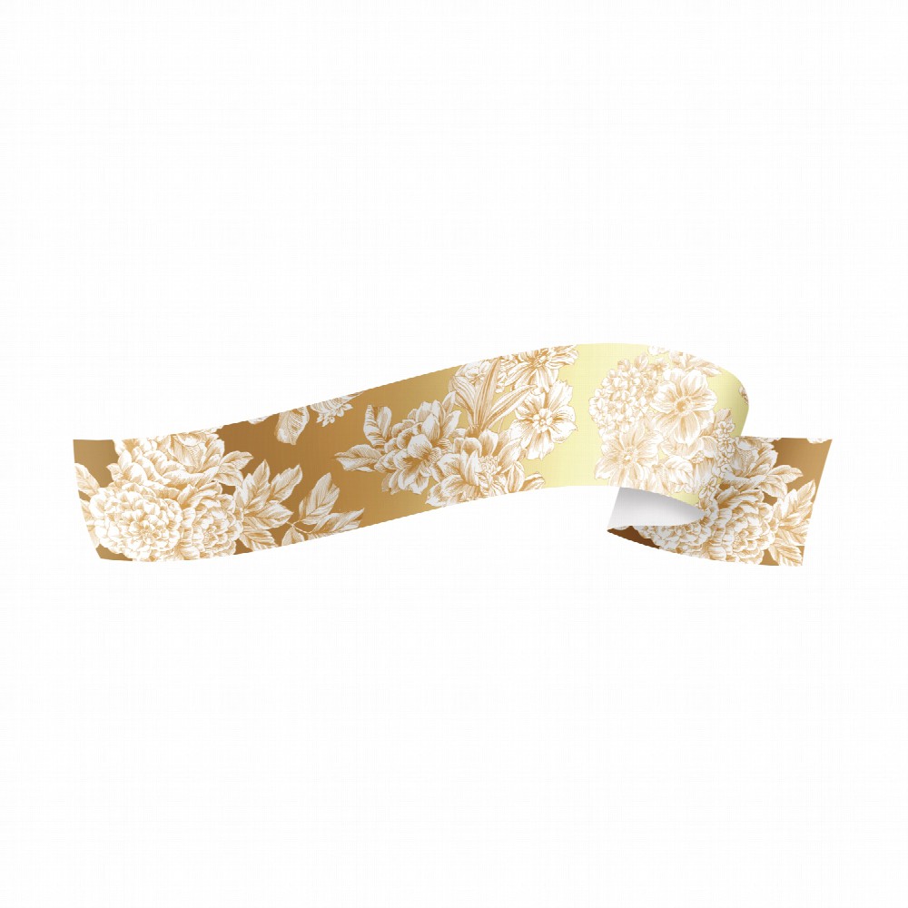 FITA MAXI 32MMX100M ARRAZZO FLORAL OURO